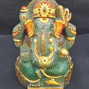 Jade Ganesha, Aventurine Ganesha,Gemstone Ganesh, Ganesh Statue,Quatrz Ganesha, Ganapthi Idol For Temple Mandir Home Decor,Deepawali Murti
