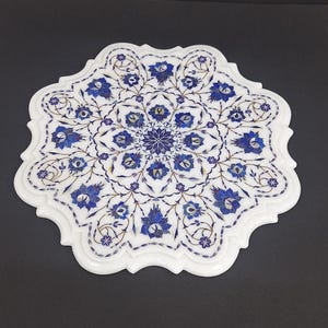 White Marble Inlay Table Top Living Room Decorative Furniture Coffee & End Tables