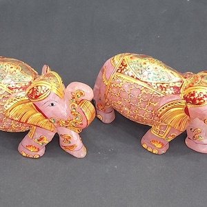 Rose Quartz Elephant- Carved Elephant- Gemstone Elephant-Stone Elephant- Elephant Gifts Statue- Home Decor