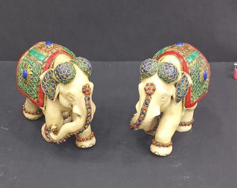 手作り樹脂製象の置物：インドの室内装飾品 - Etsy 日本