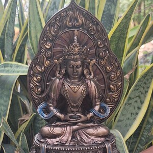 Buddha Idol, Big Bonded Bronze Earth Witness Shakyamuni Buddha Statue, Siddharth Gautam, Buddhist Temple Altar Meditation, Gift.