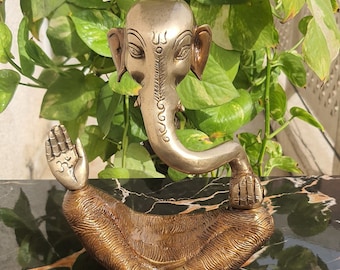 Abstract Ganesha Statue, Abstract art Ganesh Statue, 8 inch Brass Modern Ganesha sculpture, Elephant God, Good Luck gift for New Beginnings