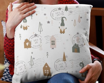 Cojín decorativo de gnomo navideño, cojín navideño