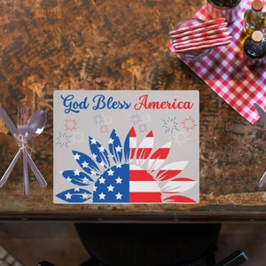 God Bless America Placemat, Patriotic Placemats For American Independence Day, 4th Of July Decorations, Patriotic Decor, Holiday Placemats