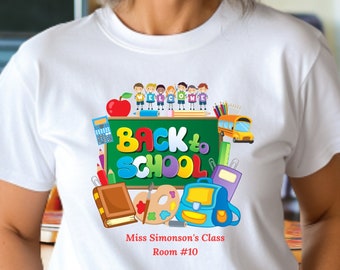 Personalisiertes Zurück zu Schullehrer-Shirt, Grundschule-T-Shirt, Grundschullehrer-Shirt, Geschenk für Lehrer
