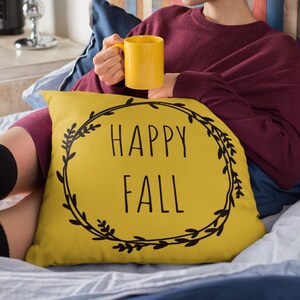 Happy Fall kussen, herfst seizoen decor, herfst minnaar cadeau, Happy Fall decoratief sierkussen, boerderij kussen, herfst sierkussen, minimalistisch