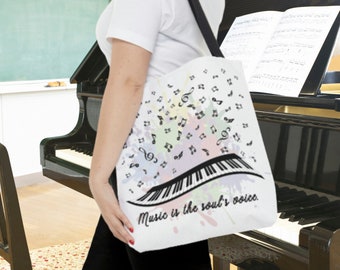 Music Tote Bag, Gift For Music Teacher, Piano Teacher Gift, Musician Gift, Band Teacher Gift, Worship Leader Gift, Guitar Teacher Gift