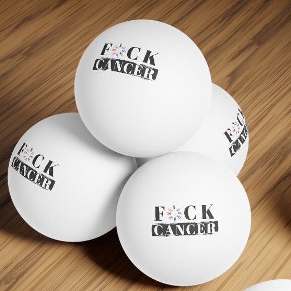 Fuck Cancer Ping Pong Balls, Patient Cheer Up Gift, 6 pc Set, Cancer Patient Gift, Cancer Ribbons, Chemo Care Package, Survivor Games