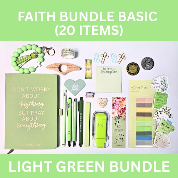 Faith Bookish Bundle | Christian Gift Box | Bible Study Kit | Christian Care Package | Prayer Journal Gift | Faith Mystery Bundle (20 Items)