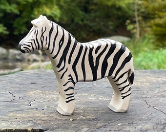 Wooden Zebra Toy | Waldorf Toy | Handmade Wooden Montessori Toy | Organic Toys | Gift for Christmas | Wooden Animal
