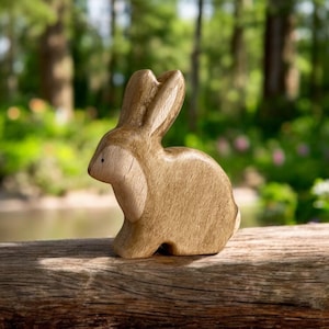 Wooden Rabbit Toy | Handmade Wood Toy for Kids | Gift for Kids | | Handmade Montessori Wooden Animal Toy | Waldorf Toy