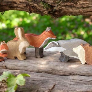 Wooden Forest Animals Toy Set | Waldorf Toy | Handmade Montessori Toy | Organic Kids Toys | Gift for Christmas |Wooden Animal | Autumn Decor