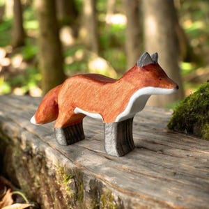 Wooden Fox Toy | Waldorf toy | Handmade Wooden Montessori Toy | Organic Kids Toys | Gift for Christmas | Wooden Animal