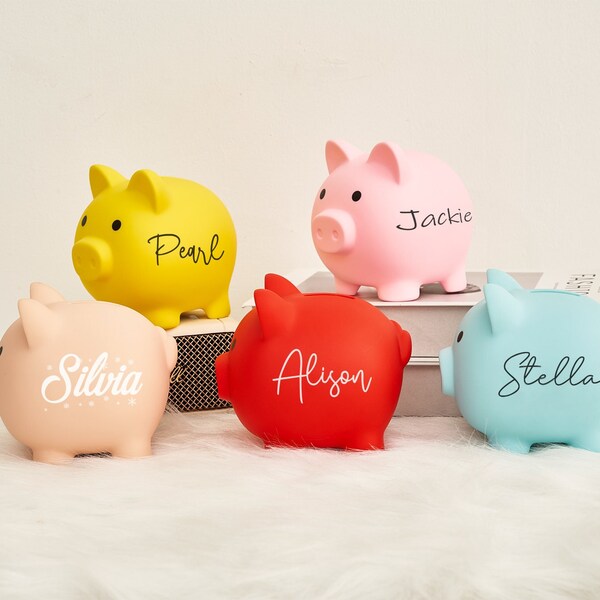 Personalized Piggy Bank, Custom Name Piggy Bank, Cute Coin Banks, Kids Gift, Birthday Gift, Money Bank Box, Baby Shower Gift, Nursery Decor