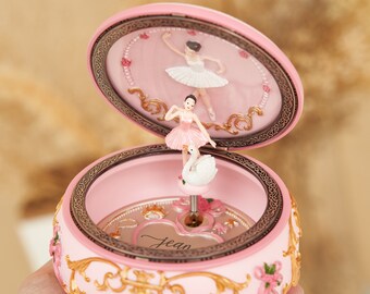 Ballerina Girl Rotate Music Box, Engraved Classical Music Box, Baby Gift, Christmas Gift, Customize Ballerina Music Box, Souvenir Gift