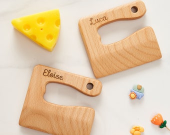 Montessori Messer, Benutzerdefinierte Kinderholzmesser, Kindergeschenke, Osterbaby, Kinderbesteck, Holzkindermesser zum Kochen, Öko-Spielzeug