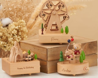 Personalisierte handgemachte Spieluhr, gravierte Name Spieluhr, Spieluhr aus Holz, Valentinstag Spieluhr, Weihnachtsspieluhr Geschenke, beste Geschenke