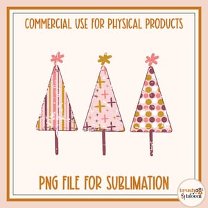Pink Christmas Tree Png - Women&#39;s Christmas Shirt Png - Pink Christmas Trees - Retro Christmas Png - Pastel Pink Christmas Png