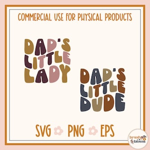 Papas kleiner Dude und Papas kleine Lady SVG - Vatertags-Svg - Kleiner Dude und kleine Lady SVG - Papas kleiner Junge und kleine Mädchen SVG