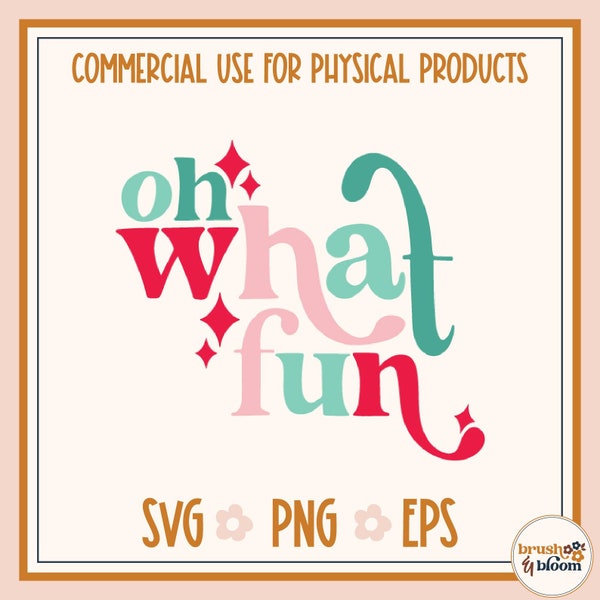 Oh What Fun Svg - Oh What Fun Png - Retro Christmas Png - Christmas Svg Design - Jingle Bells Svg - Christmas Carol Png