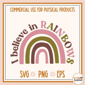 Creo en arco iris svg - arco iris mamá svg - arco iris svg - boho arco iris mamá svg