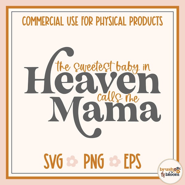 Mama of a Heaven Baby SVG - Angel Mom SVG - Baby Memorial PNG - Loss Mom Png - Miscarriage Svg - Pregnancy loss - Infant Loss - Baby Loss