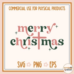 Merry Christmas SVG - Retro Merry Christmas SVG - Christmas Shirt SVG - Christmas 2022 Svg - Merry Christmas Png