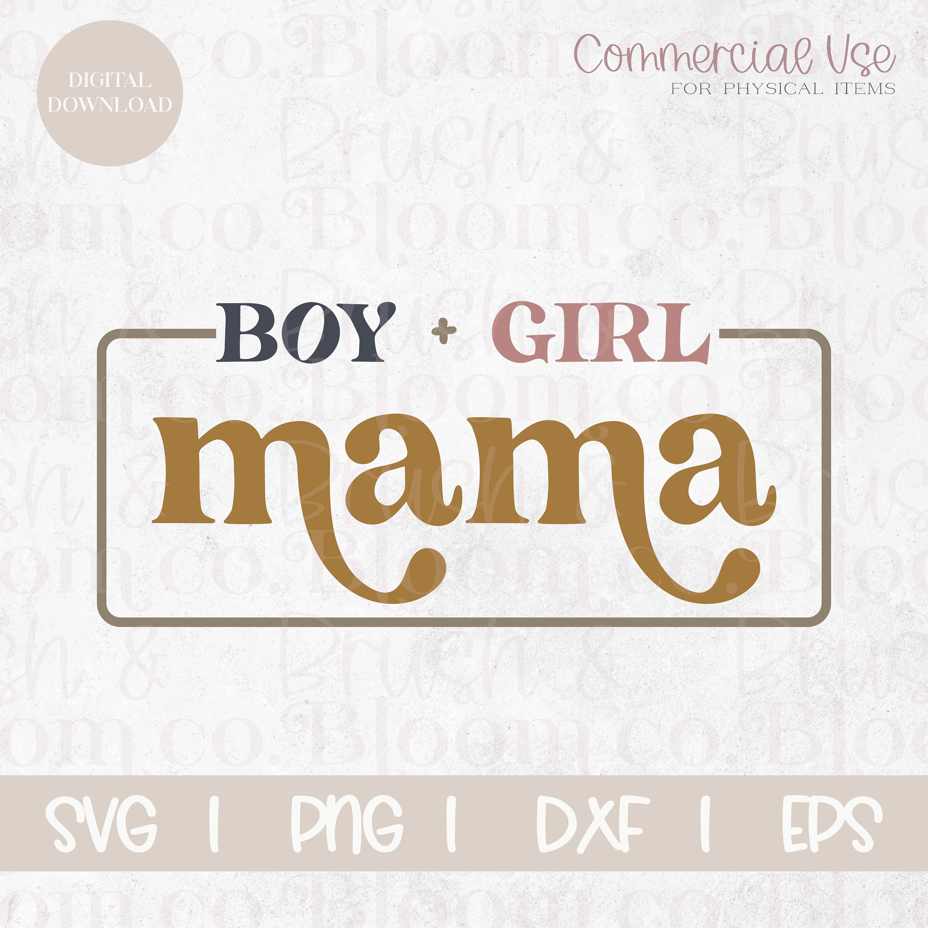 Boy and Girl Mama SVG Mama SVG Mom of Both SVG Mom Shirt Etsy