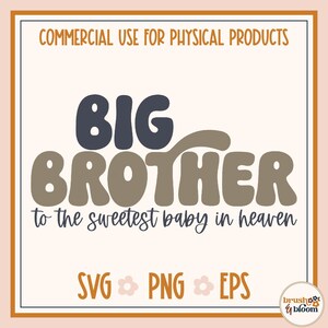 Grote broer van een engel SVG - Angel Baby Svg - Miskraam SVG - Broer of zus Miskraam SVG - Zwangerschapsverlies Svg - Doodgeboren Svg