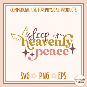 Sleep In Heavenly Peace Svg - Noël fausse couche Svg - Noël ange Mama Svg - Noël grossesse perte Svg - Noël perte Svg