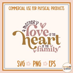 A Mother&#39;s Love Is The Heart of The Family SVG - Mother&#39;s Day SVG - Mom Cut File - Mother&#39;s Day Quote SVG - A Mother&#39;s Love Svg