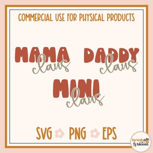 Mamãe Noel, Papai Noel e Mini Claus SVG - Claus Family SVG - Christmas Family SVG - Mamãe e mini Natal Svg