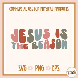 Jesus is the reason SVG - Christian Christmas SVG - Jesus Christmas SVG - Retro Christian Christmas Svg