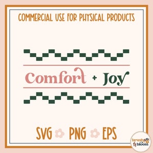Comfort en vreugde SVG - Kerst SVG - Vintage Kerst SVG - Kersttrui Svg - Klassieke Kerst Svg