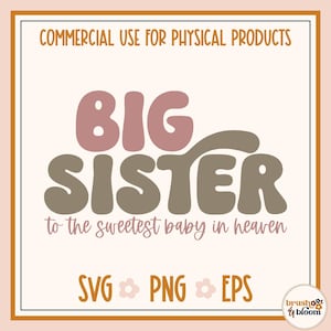 Irmã mais velha de um anjo SVG - Anjo bebê Svg - Aborto espontâneo SVG - Aborto espontâneo de irmão SVG - Perda de gravidez Svg - Natimorto Svg