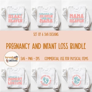 Grossesse et perte du nourrisson SVG Bundle - Fausse couche SVG Bundle - Perte de bébé Svg - Sensibilisation à la grossesse et à la perte du nourrisson - Baby Memorial Svg Png