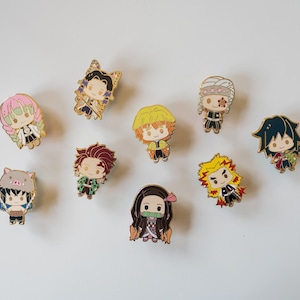 Mystery Oopsie Chibi Anime Enamel Pin Pack of 3 (Swordsman Pins) | Kawaii Custom Fandom Anime Pins