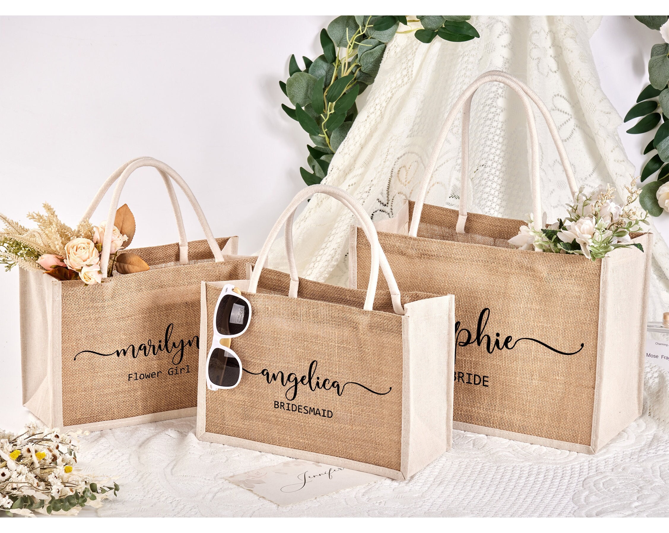 Bridesmaid Tote . Personalized Bridesmaid Gift Bags. Custom Name Bag. Zipper  Tote – Giftsparkes