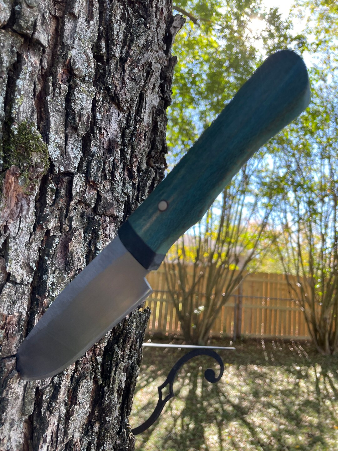 Hand 5 Inch Hunting Knife With Sycamore Handle Etsy