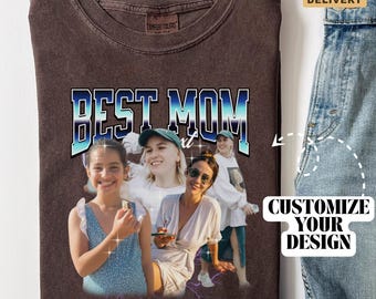 Benutzerdefinierte beste Mutter Bootleg Shirt, personalisiertes Geschenk für Mutter, personalisiertes Foto Shirt, Vintage Mutter Geschenk von Kindern, benutzerdefinierte Foto Shirt B225