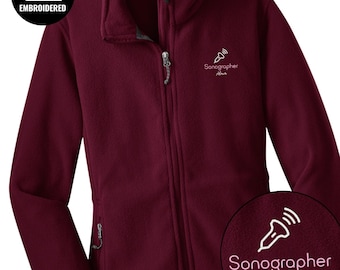 Personalized Sonographer Embroidered Full Zip Women Jacket, Z031