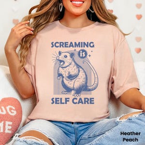 Screaming is Selfcare Rat Shirt, Funny Graphic Tee, Retro Funny Graphic Tees, Rat Shirt, Meme Graphic T-Shirt, Rodent Lover Gift, A008