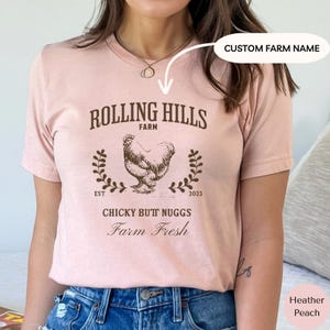 Custom Farm Name Shirt, Vintage Chicken Tshirt, Crazy Chicken Lady, Gift for Chicken Lover, Gardening Gift, Personalized Local Farm, N004