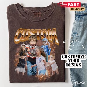 Custom bootleg kindershirt, kindershirt foto bootleg, valentijnsshirt kinderen, custom Your Own Bootleg-T-shirt, retro valentijnskaarten, kinderfoto, B211