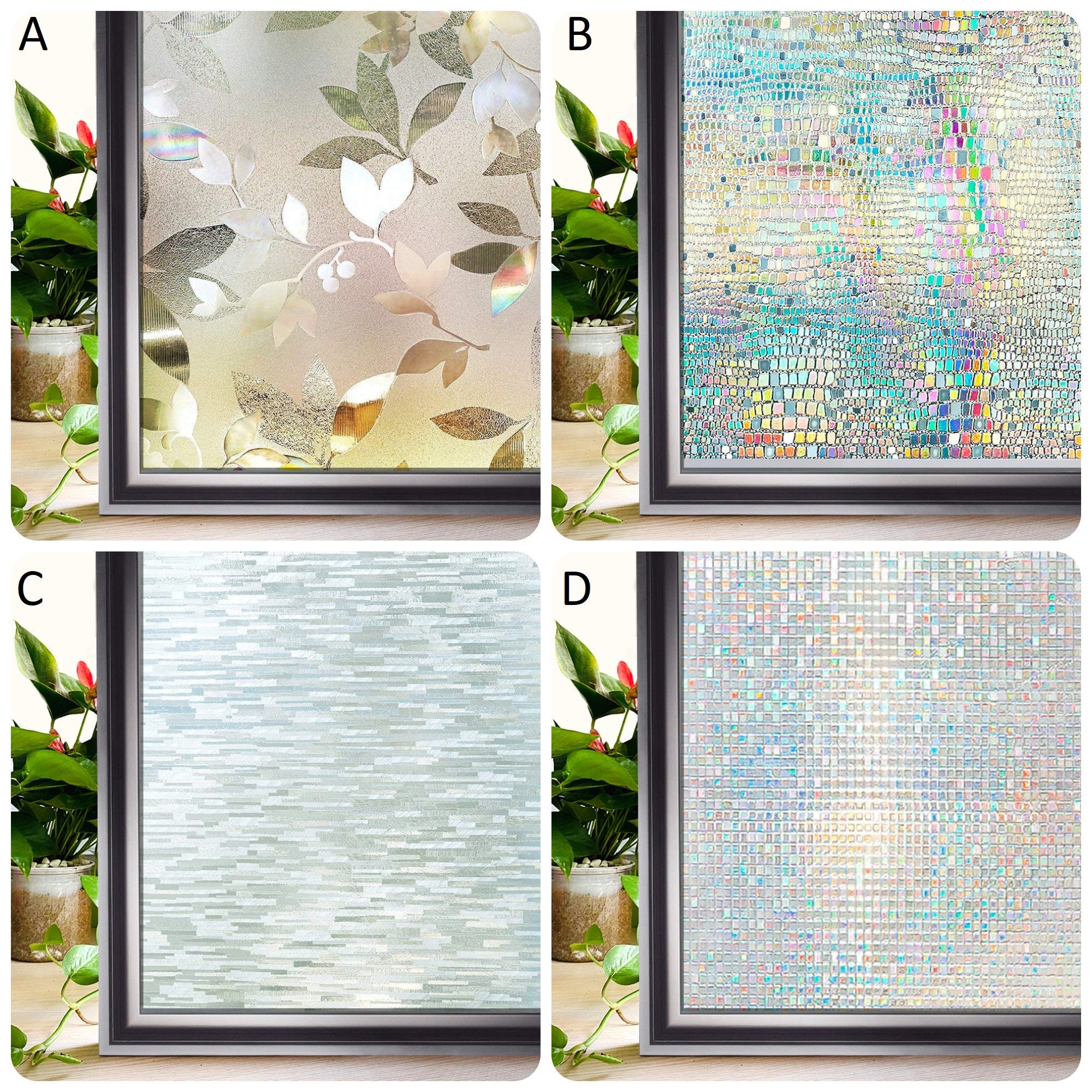 Window Privacy Film, Rainbow Window Clings, Heat Control Window Vinyl