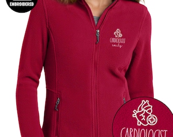 Personalized Cardiologist Embroidered Full Zip Women Jacket, Z022