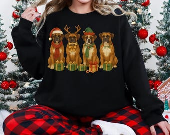 Christmas Boxer Sweatshirt, Christmas Shirt, Boxer Shirt, Dog Christmas Shirt, Boxer Lover Shirt, Dog Mom Shirt, Holiday Sweater, C030
