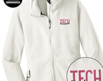 Embroidered Dialysis Tech Full Zip Women Jacket, Z020