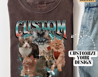 CUSTOM Pet Dog Cat Bootleg Rap Tee, Custom Your Own Bootleg Shirts, Custom Photo, Vintage 90s Graphic T-shirt, Custom Christmas Photo, B195