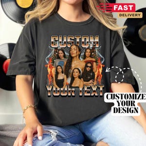 Custom Graphic Photo Vintage Washed Shirt, Family Bootleg Graphic Tee, Personalize Bootleg Custom, Bachelor Party, Graduation Gift Idea B266